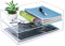 Klar Acryl Schreibtisch Veranstalter, HAOTIAN-X 2-Tier-Papier-Organisator Tray, stapelbar Klassenzimmer Dateiablage, Workspace Supplies Zubehör für Office Home Dokumente A4 Notebook