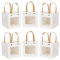 NBEADS 12 Stück weiße Kraftpapier Geschenktüten mit Fenster, 15x15x15cm Träger Papier Einkaufstaschen mit Griffen Party Favor Einzelhandelstaschen für Lebensmittellagerung Blumensträhne Hochzeit Party