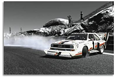 Audi Quattro S1 Rallye Car Drift Poster - Dekorative Malerei Leinwand Wandkunst - Moderne Familie Schlafzimmer Dekor - 30 x 45 cm