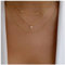 Dervivea Boho Geschichtet Cz Kristall Halskette Gold Quadratisch Solitär Anhänger Halskette Mini Strass Halskette Mehrschichtige Kugel Kette Halskette Schmuck Für Frauen Und Mädchen
