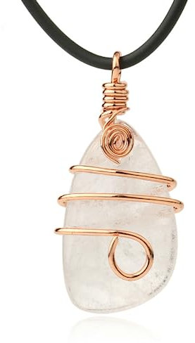 Tanduaji Chakra Anhänger Klarer Quarz Halskette Heilsteine Halbedelstein, Reiki Schmuck für Damen