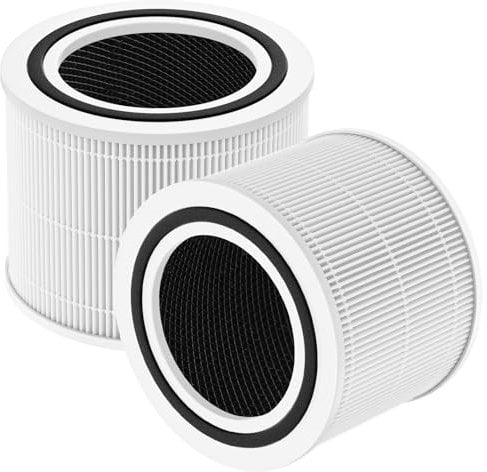 2 Stück Ersatzfilter für LEVOIT Core 300 / Core 300S Luftreiniger -3-in-1 HEPA-Filter & Hocheffizienter Aktivkohlefilter & Vorfilter,3-Stufige Filtration,Ersatz Core 300-RF Filter,Weiß