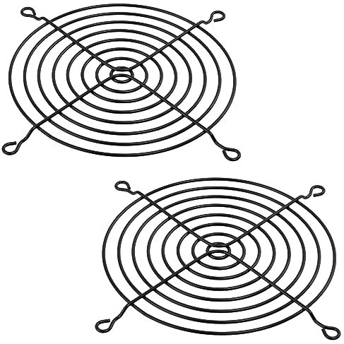 AERZETIX - C15108 - Juego de 2 Rejillas de protección para Ventilador de Ordenador 120x120mm - en Metal - Color Negro