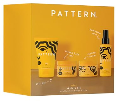 PATTERN Beauty Mini Stylers Kit 3 fl oz. - for Curly, Coily & Tight Textured Hair - Includes Hydrating Mist, Curl Gel, Styling Cream & Strong Hold Gel