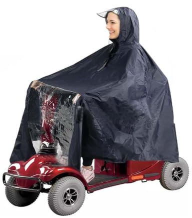 JUTTAUTO Mobility Scooter Regenschutz, Universal Groß Wasserdicht Regenponcho Abdeckung Winddicht Scooter Cape Regenmantel für Elektroroller und Rollstuhl Outdoor-Aktivitäten