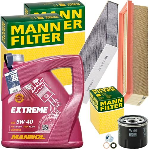 Mann Inspektionspaket+5L Mannol 5W-40 Motoröl | C3366 (LX1655)+CUK22011+W66+518.471.021+MN1801 Kompatibel mit Clio IV (bh_),clio IV Grandtour (kh_),logan Ii,logan Mcv Ii,san
