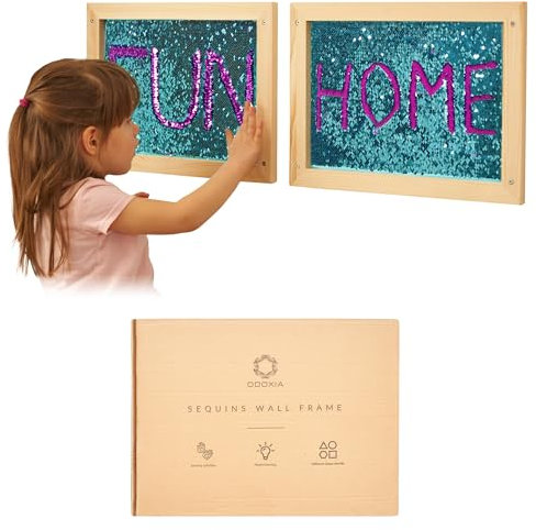 ODOXIA Autismus und Anti Stress Sensorik Spielzeug für Kinder mit Autismus und ADHS – das Sequin Fabric Sensory Board mit umklappbaren Pailletten für Autisten | Sensory Wall Matte aus Pailettenstoff
