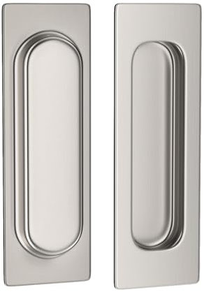 LONTAN 2 Pack Sliding Door Handles 90mm Groove Recessed Door Handles Silver Handles Bi Folding Doors Internal Finger Print Door Handle Silver Door Handle Flush Pull Handle Bifold Door Handles