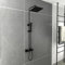 Plumbsys Columna de Ducha Termostática ，Negra Sistema de ducha Termostática，Cuadrado Ducha de lluvia superior de 8In, Conjunto de ducha