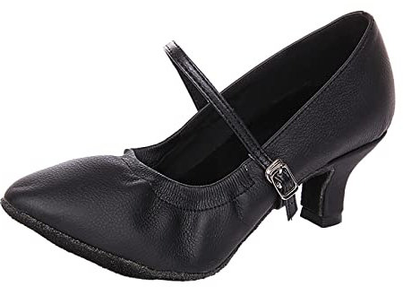 Tanzschuhe für Damen, niedrige Mode, geschlossen/offene Zehen, Tango-Schuhe Argentino ChaCha Modern Jazz Sommer Sandalen mit professionellem Absatz Tanzschuhe Samba Kizomba für Zeremonie, Schwarz , 39