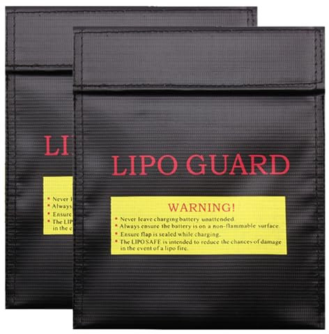 2 Stück Lipo Batterie Tasche Feuerfeste Tasche, Lipo Safe Bag, Akku Tasche Feuerfest Feuerbeständige Sicherheit Schutztasche Ladegerät Sack