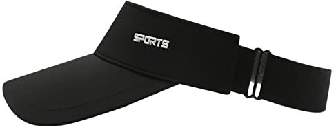 FGUUTYM Strohhut Damen 58 cm Outdoor Sports Sonnenhut Sonnenhut Große Krempe Lässige Schirmmütze Sonnenhüte Mit Nackenschutz (Black, One Size)