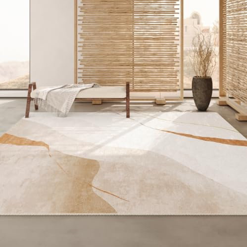MINTIFNT Wohnzimmer Teppich Licht Luxus Wabi-Sabi-Stil Schlafzimmer Couchtisch Nachttisch Teppich rutschfest leicht zu kümmern, eine große Fläche zu verbreiten das Sofa Bodenkissen nehmen