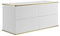 Vente-unique-Mobile sotto lavabo sospeso scanalato 120 cm Bianco profilo Dorato - KELIZA