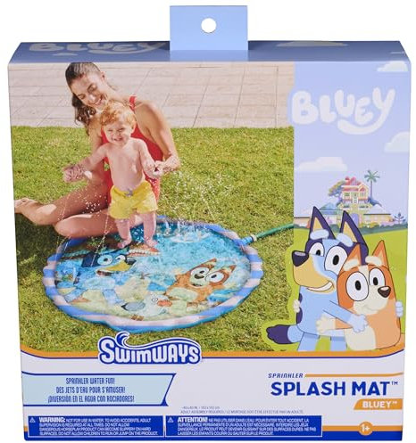 Swimways Bluey Splash Mat, Kids Splash Pad & Outdoor Toys, Bluey Pool Party Supplies & Water Toys for Kids Aged 1 & Up