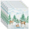 Arquiel Servietten Weihnachten Zeder REH 6er-Set, Stoffservietten 100% Baumwolle Weiches Hochwertige Wiederverwendbare Esstisch Servietten für Weihnachten Küche Haushalt Party(45×45cm)