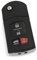A ABSOPRO New Smart Remote Flip Key Fob Shell Case 4 Button for Mazda 3 5 RX-8 CX-7 CX-9 2007-2010 Durable Material Item Replacement