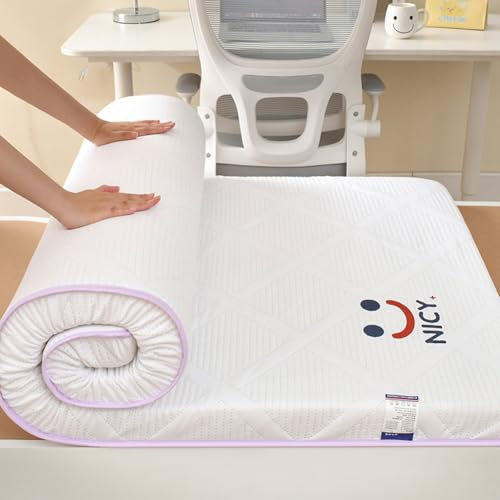 YOUGANG Faltmatratze aus hochdichtem Schaumstoff, weiß, 5 cm dick, Queen-Size-Größe, mittlere Festigkeit