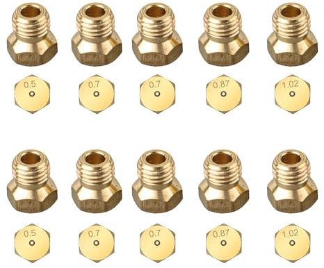 BSITSSS 10Pcs Gas Hob LPG Conversion Kit - 0.5/0.7/0.87/1.02 Lpg Gas Burner, Jet Set, Easy-to-Install Hob Accessory