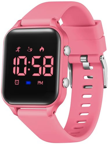 Timever Kids Digital Watches for Ages 5-14 Girls Boys,Kids Sports Watch Outdoor Digital Watches with Step Counting/Distance Calculation/Vibration Dual Alarm Clock/Stopwatch/5 ATM Waterproof