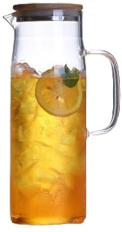 Bouteille d'eau en verre robuste avec couvercle anti-fuite pour servir des jus, du vin et des boissons faites à la main