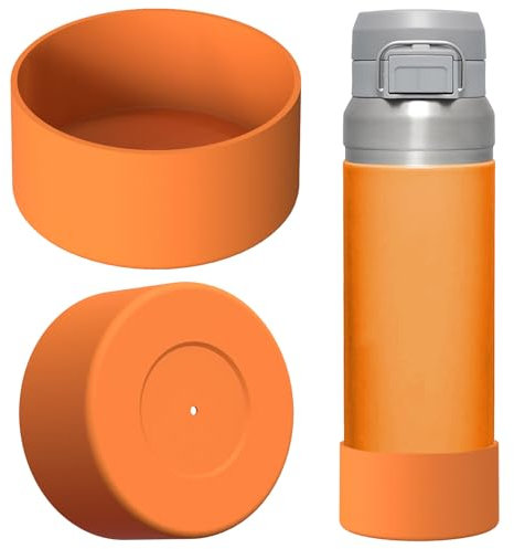 Linkidea 2 Pack Water Bottle Boot Compatible with Stanley Quick Flip GO 36oz, Silicone Waterbottle Bottom Bumper Protector (Orange)