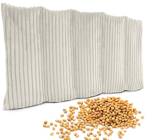 Amilian Körnerkissen 55x20 cm mit 100% Kirschkernen – Wärmekissen & Kältekissen für Mikrowelle, Backofen & Gefrierfach – ideal für Rücken, Schulter, Bauch & Nacken - Tauglanz