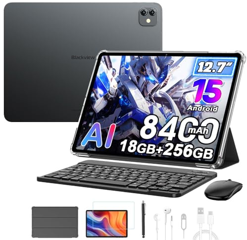 Blackview Link 8 13 Pollici Tablet con Tastiera e Mouse, 18GB+256GB Android 15, 4 Altoparlanti, Widevine L1, 2.4K FHD+, 8400mAh, 16MP+13MP, 5G WiFi Tablet PC Mode,OTG,Protettiva+Penna intelligente