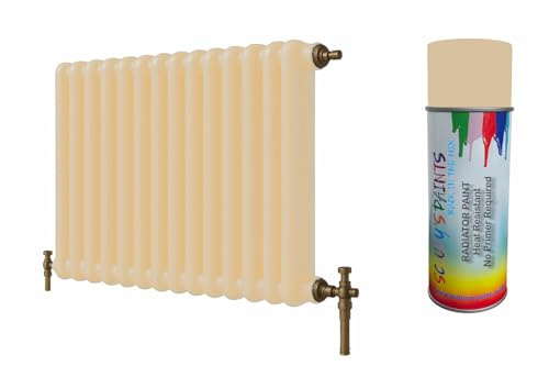 SCOOBYS PAINTS BACK IN THE MIX Premium Radiator Paint – 180 Colours – Heat Resistant Metal Paint for Radiators & Pipes, Quick Dry, Non-Yellowing, Multiple Finishes, Interior Use (Ivory)