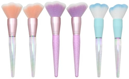 Pinceau de Maquillage Tête Ronde Or, Ambiance Noël, pour Poudre Cosmétique | Poils Rayon, Prise Légère, Application Douce, Design Élégant, pour Kit Cosmétique et Se Maquiller