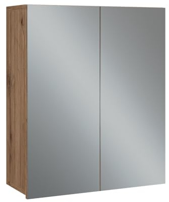 Vicco Spiegelschrank Takumi, Artisan, 60 x 70 cm | mit 3 geschlossenen Ablagefächern, zur Aufbewahrung und Organisation von Badutensilien