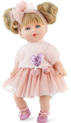 Marina & Pau Frisierpuppe Isabella 40 cm mit Soft-Body – Puppe mit Langen blonden Haaren & Kleidung für Kinder (Isabella - 40 cm)
