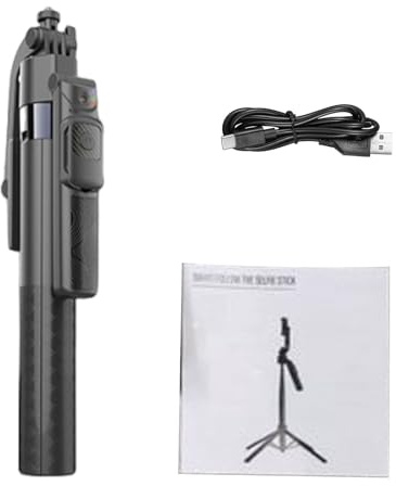 Yanmis Smart AI Selfie Stick with 360 Panorama Auto Tracking, AI Face Tracking Tripod with BT 5.0 Remote, 8-Section Extendable to 175cm, for Phone and Camera, Vlog Live Stream