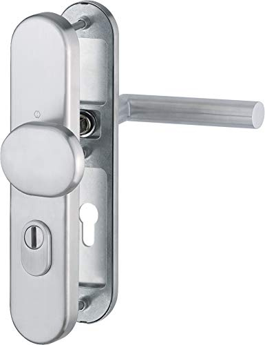 Hoppe FH Schutzbeschlage Amsterdam mit ZA FS-E86G/3332ZA/3330/1400F ES1, edelstahl, 9 mm Stift, 72 mm, TS 42-47 mm, 3961616