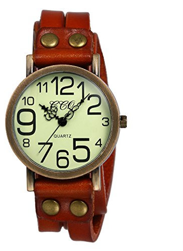 Lancardo Herren Damen Armbanduhr Analog mit Leder Armband LCD028P028