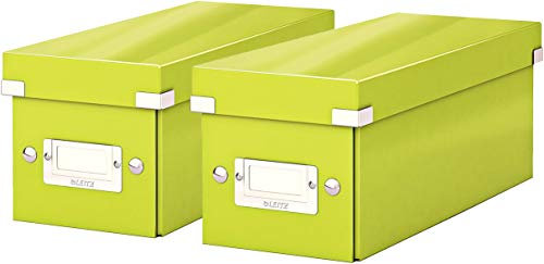 Leitz Click and Store 60410001 Archive Box for CDs Grey Cardboard, Green
