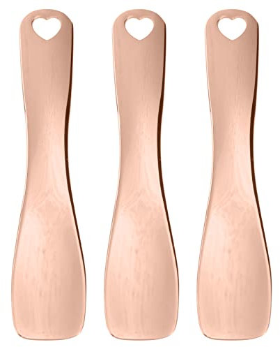 minkissy 3 Stück Creme Spachtel Kosmetik Spatel Metall Gesicht Massage für Massage Make Up Kosmetik (Rose Golden)