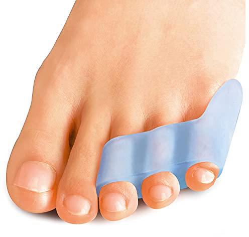 Sumiwish 10 Pack Pinky Toe Separator, Gel Toe Separators for Overlapping Toe, Curled Pinky Toe Correct and Protect,blue