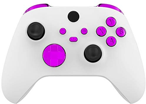 eXtremeRate Botones Completos para Xbox Series S X Mando - Repuesto Botón de LB RB LT RT Bumpers Gatillos D-Pad ABXY Start Back Sync Compartir Teclas para Xbox Series X/S Control (Violeta Cromo)