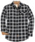 Dubinik® Mens Flannel Shirts Long Sleeve Flannel Shirt for Men Casual Button Down Brushed 100% Cotton Shirt Black White