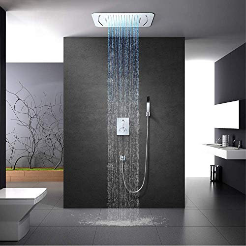 NMDCDH Unterputz-Duschbrause-Set Thermostat DREI-Funktions-Einbaukasten LED-Duschbrause 580 * 380 mm Schön praktisch