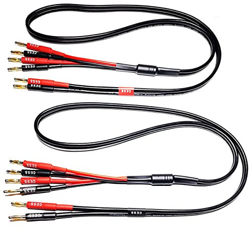 CESS-106-3f Bi-Wire Banana Plug Splitter Speaker Cable, 2 Banana Plugs to 4 Banana Plugs, 12 Gauge, 2-Channel (3 Feet)