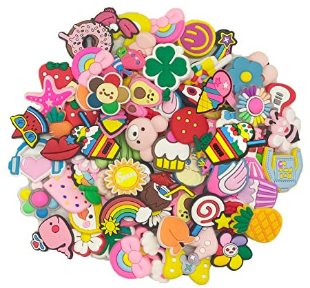 40PCS Schuh Charms Verschiedene Schuhanhänger Frauen Schuhe Dekorationen Nettes Design Clogs und Armband Dekoration Zubehör für Kinder Mädchen Frauen Weihnachtsfeier Geburtstagsgeschenke (40PCS A)