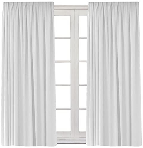 Cleanlevel EST 2016 2 Stück Vorhänge Verdunkelungsvorhänge 140x245cm Gardine Blickdicht - Kräuselband Gardinen Verdunkelung Vorhang Verdunkelungsgardine Wohnzimmer Schlafzimmer Kälteschutz (2, Weiss)
