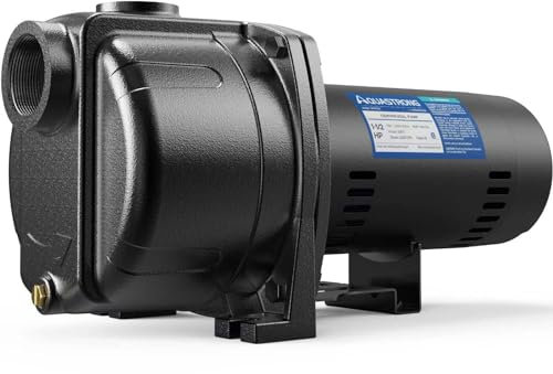 AQUASTRONG 1.5 HP Centrifugal/Jet Pump, 4250 GPH, 115/230V, Durable Cast Iron Pump for Lawn Sprinkler and Irrigation
