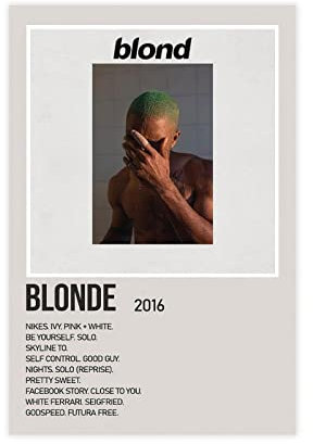 MEZUMI Frank Ocean Blond Album Cover Leinwand Poster Wandkunst Dekor Druck Bild Gemälde für Wohnzimmer Schlafzimmer Dekoration ungerahmt 30 x 45 cm