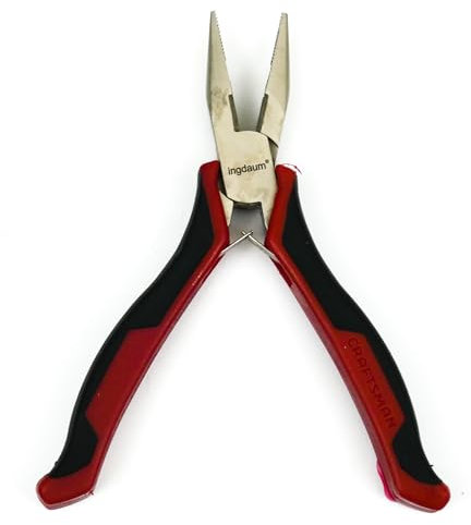 ingdaum Pinze a becco dritto 4 pollici/ca. 100 mm come pinza tonda piatta, nichelata, per inserire, piegare e tagliare in modo sicuro venature e fili (pinze a becco, dritte, nichelate)