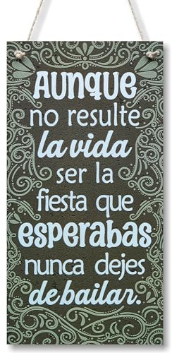 CARISPIBET A quien madruga décoracion para el hogar adorno colgante decorativo para la cocina placa decorativa 30 x 15 cm (Aunque nunca resulte)