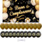 ®️ IM | Striscione Buon Compleanno 110x180 cm+ 20 Palloncini con scritta Buon Compleanno in Italiano da Appendere | Palloncini compleanno | Decorazioni Compleanno. (NERO-ORO)