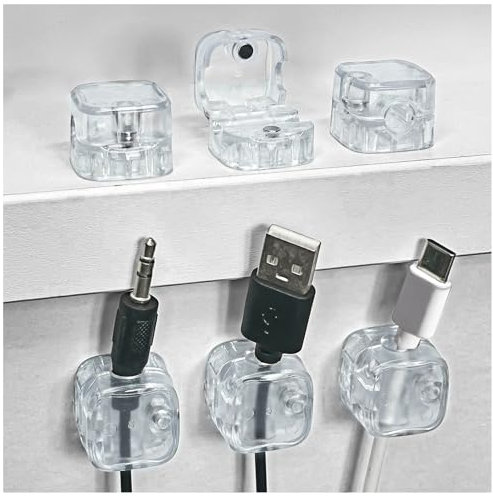 6 Stück Kabelhalter,kabelklemmen selbstklebend,kabelhalter magnetisch für Schreibtisch, Nachttisch, Küche, Büro, Kabel Organizer Magnetische